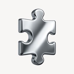 Obraz premium Shiny metallic puzzle piece illustration.