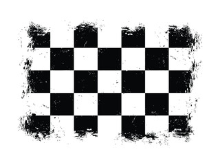 Distressed Checkered Racing Flag Vector