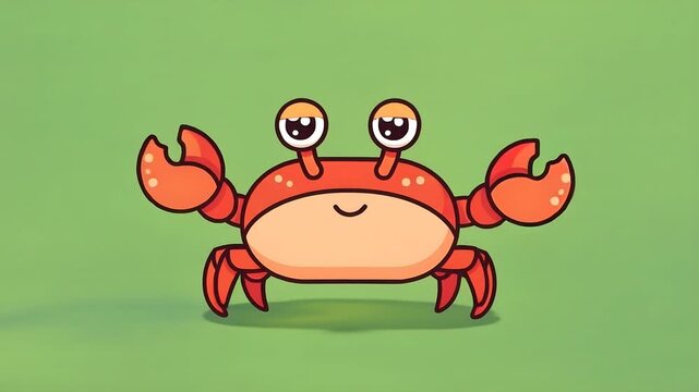Cute Cartoon Crab Illustration for Kids and Educational Content.