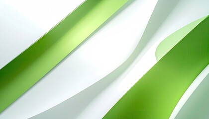 Abstract image of flowing, layered shapes in shades of white and green, creating a sense of depth and movement