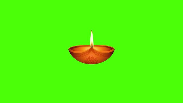 Diwali Diya Green Screen Glowing Light Effect