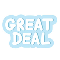 Pastel GREAT DEAL sale tag for online shopping, marketing, promotion, sticker, banner, special price, discount, business, social media, print, ad, template, sign, symbol, campaign, web button