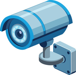 Blue security camera with lens and mounting icon isolated on white transparent background vector eps png jpg business people clipping path cutout 2025 2026 4k full hd poster banner label download
