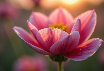Fototapeta premium Close-Up of Delicate Wildflower Petals Nature Detail Vibrant Colors Macro Shot