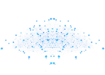 Abstract Blue Glowing Sparkling Confetti Center Light Particles PNG Decoration on Transparent Background