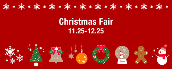 クリスマスイベントやバーゲンのタイトルに　ツリーやリースを使用したデザイン素材｜Designs for Christmas events and sales