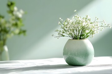 Soothing green, minimalist style pot depicting a perfect indoor decorative plant for a more lively and fresh atmosphere