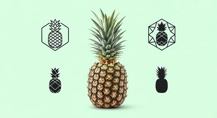 Pineapple graphic design collection