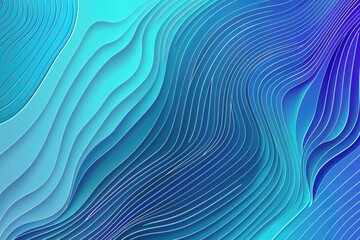 Obraz premium Abstract layered wave pattern in shades of blue and teal, creating a dynamic and flowing visual effect