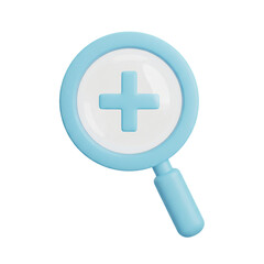 Fototapeta premium Zoom in 3d magnifying glass search icon