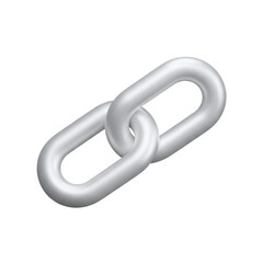Chain link 3d icon for hyperlink and connection