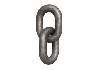 Obraz premium Two metal chain links connecting, symbolizing strength, connection, unity, and security on a transparent background