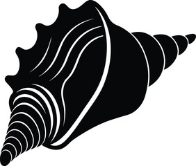 Conch shell emitting divine sound waves illustration