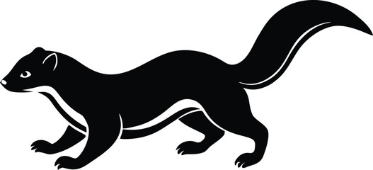 Dynamic illustration of a fast moving weasel in motion