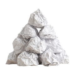 Crumbled Papers Pile: A symbol of ideas, the heap of discarded paper, forms a unique, sculptural pyramid, telling stories of revision and artistic creation.