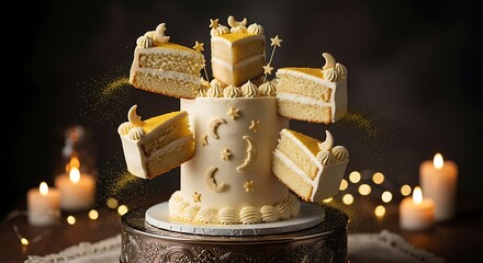 Delicious Lemon Layer Cake Display.