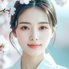 close up portrait of beautiful asian woman