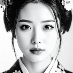 close up portrait of beautiful asian woman