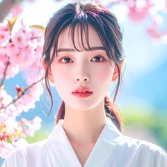 close up portrait of beautiful asian woman