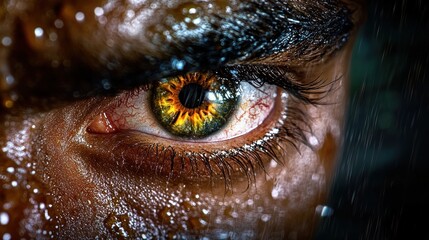 Intense Gaze: A Close-Up of a Determined Eye