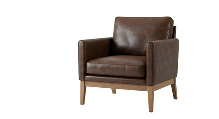 Brown Leather Armchair &mdash; Kursi Berlengan Kulit Coklat 