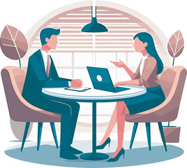 Flat design meeting and teamwork icon set including brainstorming, discussion, presentation, collaboration, and business agreement