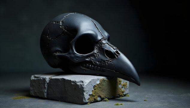 Spooky Halloween objects with gothic and moody styling on dark backgrounds. Shadows, mystery and minimalist horror vibes without people or text. AI-Generated!