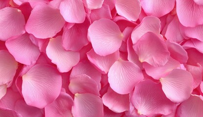 Pink rose petals densely packed