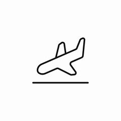 airplane landing runway icon sign vector