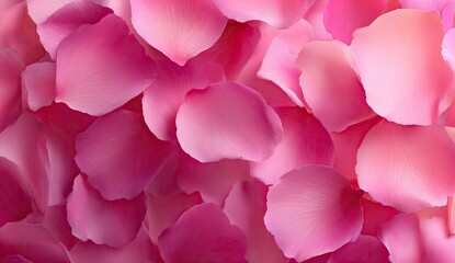Close-up view of many delicate pink rose petals (7)