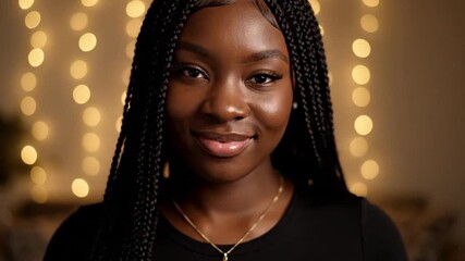 Video portrait of a young woman with natural expression and soft lighting. Stylish and versatile clip, perfect for avatars, profiles, or creative video projects in 4K.223