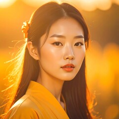 Close up portrait of beautiful asian woman