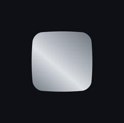 Original Squared Badge Sticker Label In Grey Holograph Gradient Style. Glossy Metallic Icon Logo Seal For Branding, Promo, Ecommerce UI, Shop Product Advertising. Vector Illustration