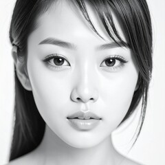 Close up portrait of beautiful asian woman