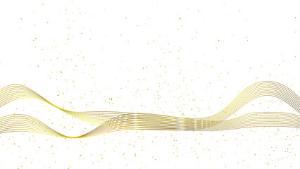 Luxury Golden Wave with Sparkling Glitter Particles – Elegant Abstract Design on Transparent Background