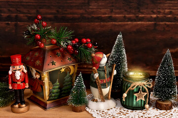 Christmas decorations in vintage style