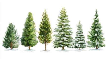 Obraz premium Christmas tree isolated on white background