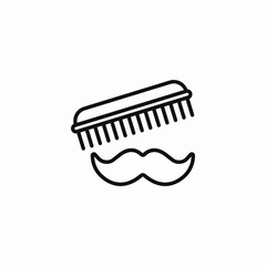 mustache comb brush icon sign vector