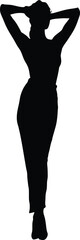 Elegant Woman Silhouette Vector Illustration