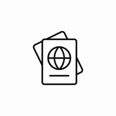 passport document with globe icon sign vector