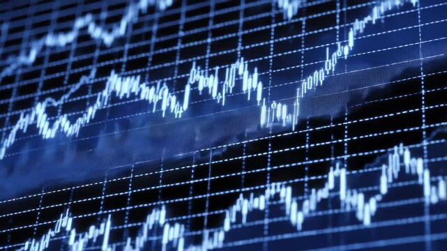 Blue line chart on a dark background with gridlines showing data fluctuations