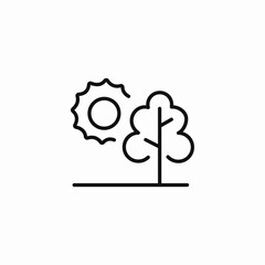 tree and sun icon sign vector