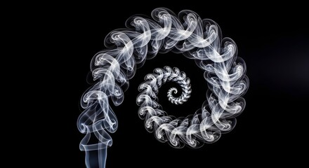 mesmerizing smoke spiral formation in dark background
