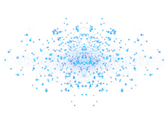 Abstract Blue Glowing Sparkling Confetti Center Light Particles PNG Decoration on Transparent Background