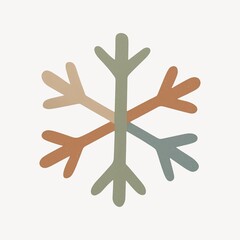 Colorful abstract snowflake illustration.