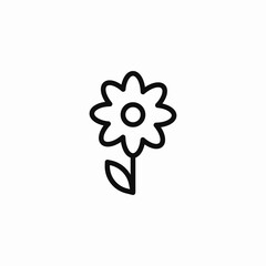 blooming single flower icon sign vector