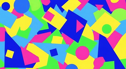 Vibrant Geometric Shapes Abstract Pattern Background.