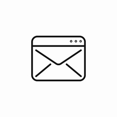 browser with email message icon sign vector