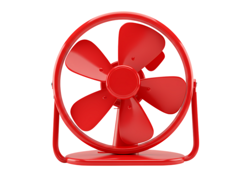 Red Desk Fan:  Cooling Appliance Product Presentation