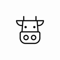domesticated farm cow icon sign vector